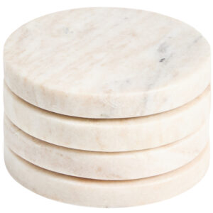 Kave Home Set čtyř b&eacute;žov&yacute;ch mramorov&yacute;ch podt&aacute;cků Nuvir