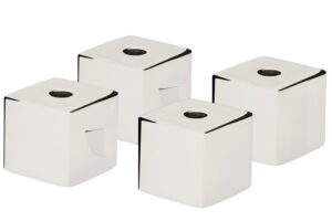 Kave Home Set čtyř leskl&yacute;ch nerezov&yacute;ch sv&iacute;cnů Acadia 2 cm