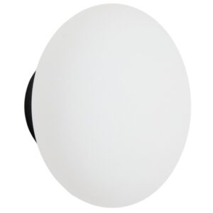 Kave Home Skleněn&eacute; n&aacute;stěnn&eacute; světlo s černou z&aacute;kladnou Bamila &Oslash; 15 cm