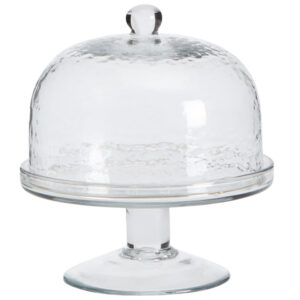 Kave Home Skleněn&yacute; podnos na dort s poklopem Sileia &Oslash; 13 cm