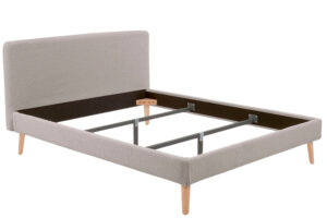 Kave Home Světle &scaron;ed&aacute; boucl&eacute; dvoulůžkov&aacute; postel Dyla 160 x 200 cm