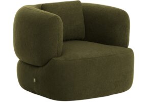 Kave Home Zelen&eacute; boucl&eacute; otočn&eacute; křeslo Martina