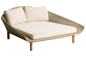 Kave Home Zelen&eacute; zahradn&iacute; dvojleh&aacute;tko z uměl&eacute;ho ratanu Olbia