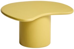 Kave Home Žlut&yacute; cementov&yacute; zahradn&iacute; stolek Macarella 83 x 77 cm