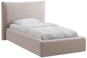 Micadoni B&eacute;žov&aacute; žinylkov&aacute; jednolůžkov&aacute; postel Kaelle 90 x 200 cm s &uacute;ložn&yacute;m prostorem