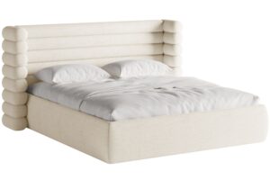 Micadoni B&iacute;l&aacute; boucl&eacute; dvoulůžkov&aacute; postel Mount 180 x 200 cm