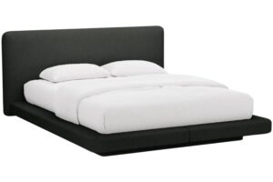 Micadoni Čern&aacute; boucl&eacute; dvoulůžkov&aacute; postel Linea 160 x 200 cm