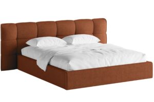 Micadoni Červen&aacute; boucl&eacute; dvoulůžkov&aacute; postel Eric 160 x 200 cm s &uacute;ložn&yacute;m prostorem