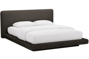 Micadoni Hněd&aacute; boucl&eacute; dvoulůžkov&aacute; postel Linea 160 x 200 cm