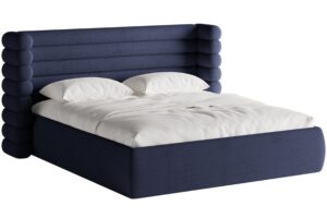 Micadoni Modr&aacute; boucl&eacute; dvoulůžkov&aacute; postel Mount 160 x 200 cm