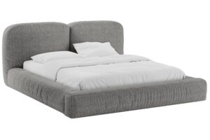 Micadoni &Scaron;ed&aacute; boucl&eacute; dvoulůžkov&aacute; postel Martina 180 x 200 cm s &uacute;ložn&yacute;m prostorem