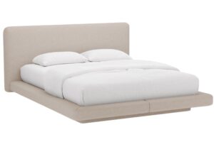 Micadoni Světle hněd&aacute; dvoulůžkov&aacute; postel Linea 180 x 200 cm