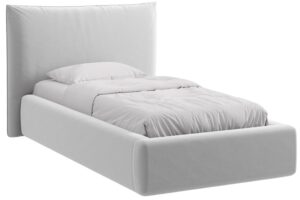 Micadoni Světle &scaron;ed&aacute; sametov&aacute; jednolůžkov&aacute; postel Kaelle 90 x 200 cm s &uacute;ložn&yacute;m prostorem