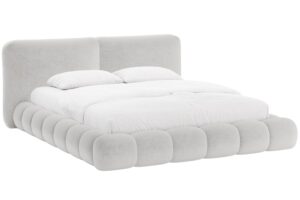 Micadoni Světle &scaron;ed&aacute; žinylkov&aacute; dvoulůžkov&aacute; postel Solange 160 x 200 cm