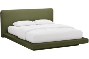 Micadoni Zelen&aacute; boucl&eacute; dvoulůžkov&aacute; postel Linea 180 x 200 cm