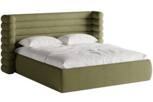 Micadoni Zelen&aacute; boucl&eacute; dvoulůžkov&aacute; postel Mount 180 x 200 cm
