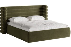Micadoni Zelen&aacute; sametov&aacute; dvoulůžkov&aacute; postel Mount 160 x 200 cm