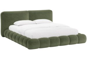 Micadoni Zelen&aacute; žinylkov&aacute; dvoulůžkov&aacute; postel Solange 160 x 200 cm