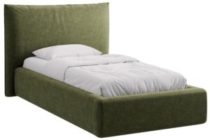 Micadoni Zelen&aacute; žinylkov&aacute; jednolůžkov&aacute; postel Kaelle 90 x 200 cm s &uacute;ložn&yacute;m prostorem