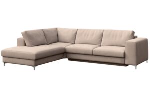 Rodier B&eacute;žov&aacute; sametov&aacute; rozkl&aacute;dac&iacute; pohovka Rene 302 cm