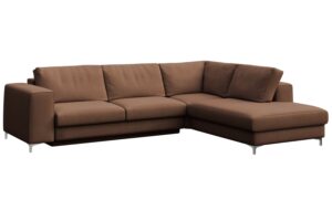 Rodier Hněd&aacute; sametov&aacute; rozkl&aacute;dac&iacute; pohovka Rene 302 cm