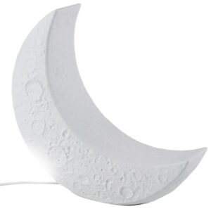 Seletti B&iacute;l&aacute; porcel&aacute;nov&aacute; stoln&iacute; LED lampa My Tiny Moon