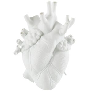 Seletti B&iacute;l&aacute; porcel&aacute;nov&aacute; v&aacute;za Love in Bloom 25 cm