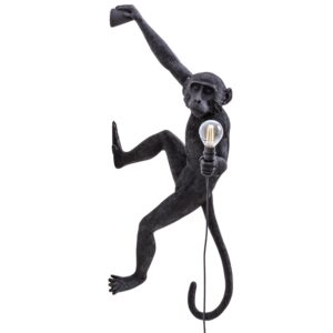 Seletti Čern&eacute; venkovn&iacute; n&aacute;stěnn&eacute; světlo Monkey