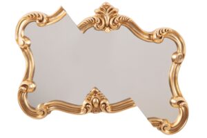 Seletti Zlat&eacute; n&aacute;stěnn&eacute; zrcadlo Tetris 2.0 80 x 98