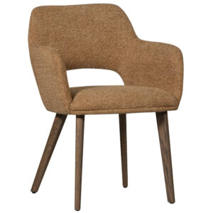 WOOOD Žlut&aacute; čalouněn&aacute; j&iacute;deln&iacute; židle Murat