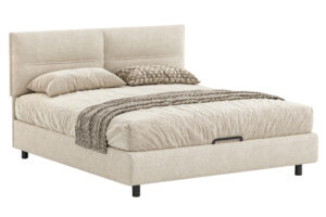 Woodsoft B&eacute;žov&aacute; čalouněn&aacute; dvoulůžkov&aacute; postel Salerno 200 x 200 cm