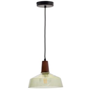 Zelen&eacute; skleněn&eacute; z&aacute;věsn&eacute; světlo Kave Home Silex 40 cm