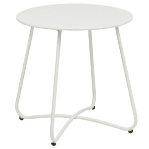 Bizzotto B&iacute;l&yacute; kovov&yacute; zahradn&iacute; stolek Austin &oslash; 45 cm