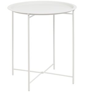 Bizzotto B&iacute;l&yacute; kovov&yacute; zahradn&iacute; stolek Austin &oslash; 46 cm