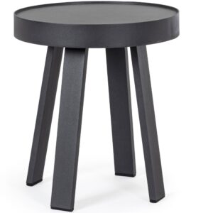 Bizzotto Čern&yacute; kovov&yacute; zahradn&iacute; stolek Spyro ⌀ 41 cm