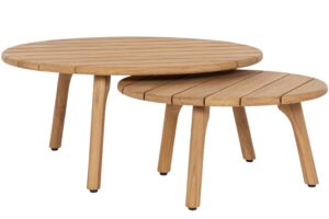 Bizzotto Set dvou dřevn&yacute;ch zahradn&iacute;ch stolků Garita ⌀ 60/80 cm