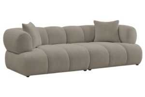 Bobochic Paris Světle hněd&aacute; boucl&eacute; trojm&iacute;stn&aacute; pohovka Pamira 253 cm