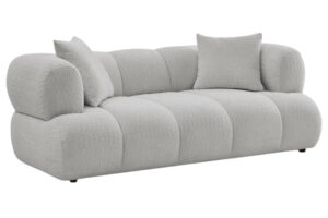 Bobochic Paris Světle &scaron;ed&aacute; boucl&eacute; dvoum&iacute;stn&aacute; pohovka Pamira 210 cm