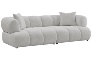 Bobochic Paris Světle &scaron;ed&aacute; boucl&eacute; trojm&iacute;stn&aacute; pohovka Pamira 253 cm