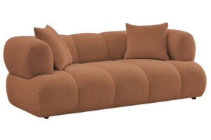 Bobochic Paris Terakotově oranžov&aacute; boucl&eacute; dvoum&iacute;stn&aacute; pohovka Pamira 210 cm