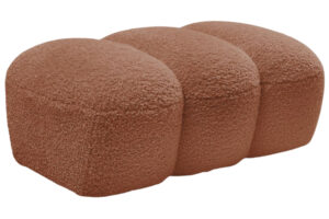 Bobochic Paris Terakotově oranžov&aacute; boucl&eacute; podnožka Hippolyte 105 x 68 cm