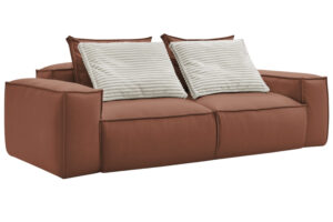 Bobochic Paris Tmavě hněd&aacute; koženkov&aacute; trojm&iacute;stn&aacute; pohovka Boheme 260 cm