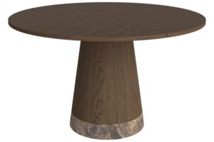 Bolia Tmav&yacute; dubov&yacute; j&iacute;deln&iacute; stůl Piro 125 cm s hnědou mramorovou podnož&iacute;