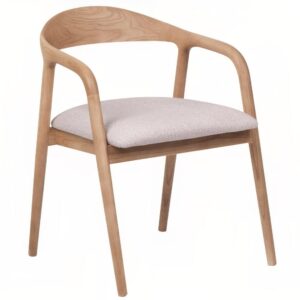 FormWood Dřevěn&aacute; j&iacute;deln&iacute; židle Kira s b&eacute;žov&yacute;m sed&aacute;kem