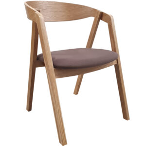 FormWood Dubov&eacute; křeslo Henry s hnědo &scaron;ed&yacute;m sed&aacute;kem &ndash; vystaven&yacute; kus