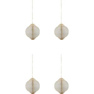 House Doctor B&iacute;lo-zlat&eacute; pap&iacute;rov&eacute; v&aacute;nočn&iacute; ozdoby Alsta 8 cm