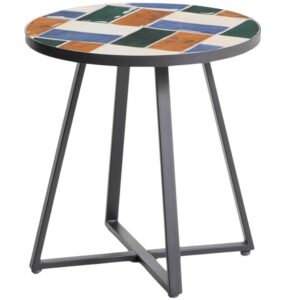 Kave Home Barven&yacute; zahradn&iacute; stolek Tella &Oslash; 45 cm