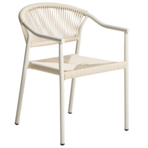 Kave Home B&eacute;žov&aacute; hlin&iacute;kov&aacute; zahradn&iacute; židle Livadia s v&yacute;pletem