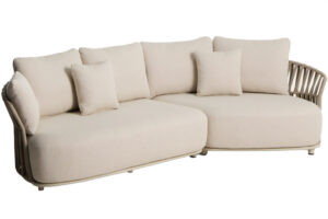 Kave Home B&eacute;žov&aacute; zahradn&iacute; pohovka Osani 274 cm s v&yacute;pletem