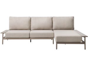 Kave Home B&eacute;žov&aacute; zahradn&iacute; rohov&aacute; pohovka Vathi 250 cm